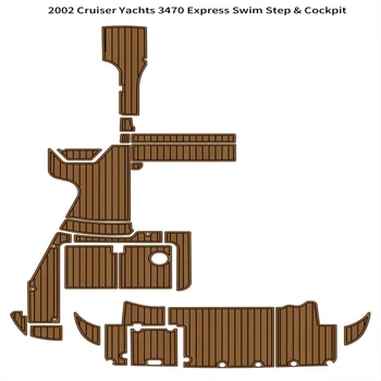 2002 Cruiser Yachts 3470 Экспресс-Платформа Для плавания Кокпит-Площадка Для лодки EVA Из Тикового дерева