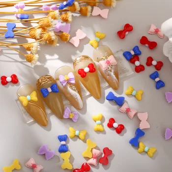 3D-галстуки-бабочки для дизайна ногтей на День Святого Валентина, 50 шт., Разноцветные Популярные украшения для дизайна ногтей, очаровательные украшения, аксессуары для повседневной носки