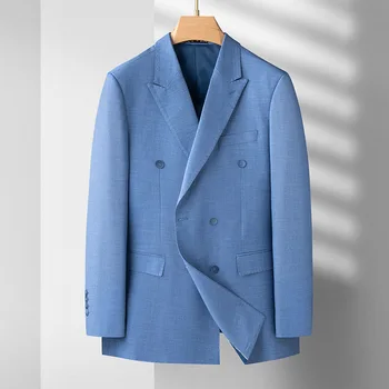 5816 -мужские полосатые двубортные комбинезоны для отдыха и европейский код мужской приталенный пиджак-пиджак