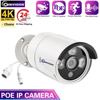 8-Мегапиксельная Камера Аудиозаписи IP-видеонаблюдения 4K POE Outdoo IP66 Водонепроницаемая H.265 Bullet CCTV RTSP Ночного Видения IR 5-Мегапиксельная Камера Безопасности
