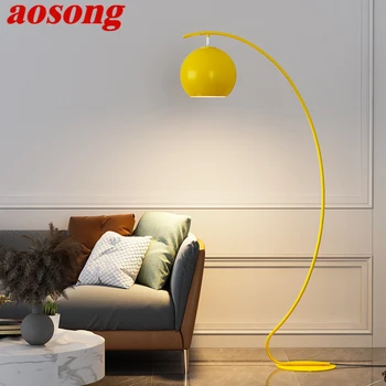AOSONG Nordic Yellow Fishing Торшер Современная Семейная гостиная Диван для спальни Креативный светодиодный Декоративный светильник