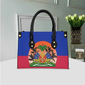 FORUDESIGNS/ Роскошная женская сумка класса люкс с новым национальным флагом Гаити, дорожная сумка с принтом, женские сумки для вечеринок, Дизайнерские сумки для хранения