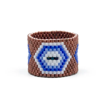 Go2boho Турецкое кольцо от сглаза для женщин 2023 Модные украшения из бисера Miyuki Ручной работы, богемные кольца для пальцев из бисера Оптом