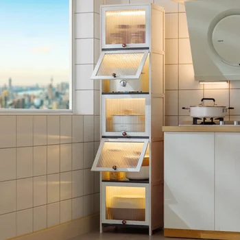 GY Современный кухонный шкаф Напольный шкафчик с щелевой полкой Многослойный шкаф для хранения микроволновой печи с откидной дверцей мебель для дома