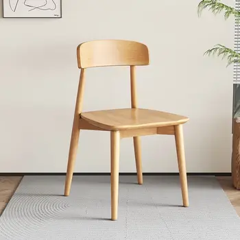 HH272 Деревянный стул обеденный стул домашний стул со спинкой Простой современный чистый красный кремовый стиль белый обеденный стол и стул
