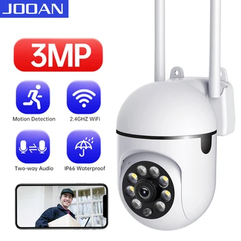 JOOAN 3-мегапиксельная PTZ IP-камера с цветным ночным автоматическим отслеживанием CCTV IP-камера WiFi Камера безопасности Камера домашнего наблюдения радионяня