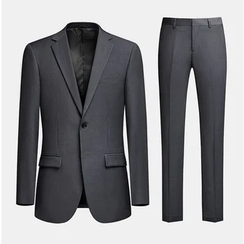 Lin3015-Мужские деловые костюмы серого цвета