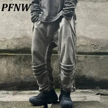 PFNW/ Весенне-летние мужские Модные дизайнерские двухслойные брюки-кроссы, Винтажные Плиссированные Поношенные Повседневные Красивые спортивные брюки 12A9431