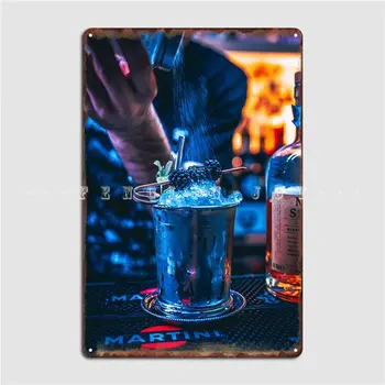 The Blueberry Cocktail Металлическая вывеска на стене Cave Club Bar, Индивидуальные таблички, Жестяная вывеска, плакат