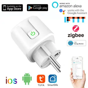 Tuya Smart Zigbee Plug 16A Розетка ЕС 