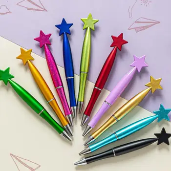 Блестящая пластиковая ручка в форме звезды, шариковая ручка Kawaii, Универсальные эстетичные канцелярские принадлежности, канцелярские принадлежности для студентов