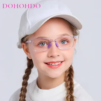 Высококачественные силиконовые детские очки в синей оправе, детские прозрачные компьютерные очки для мальчиков и девочек, Медицинские очки по рецепту 0
