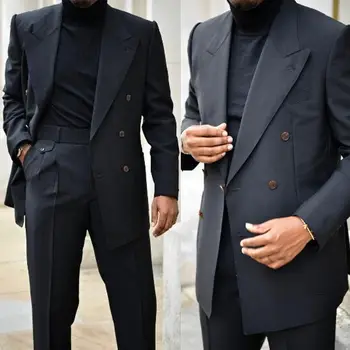 Деловой мужской костюм Slim Fit Regular Fit, винтажное пальто, мужской блейзер, официальный смокинг