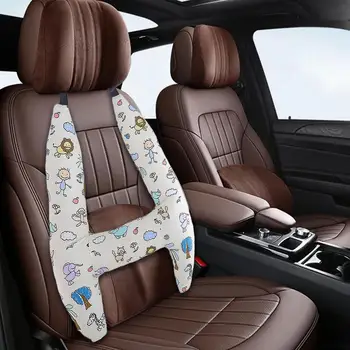 Детская подушка для поддержки тела и головы в автокресле H-образной формы, детская подушка для сна в автомобиле, мягкая и приятная для кожи.