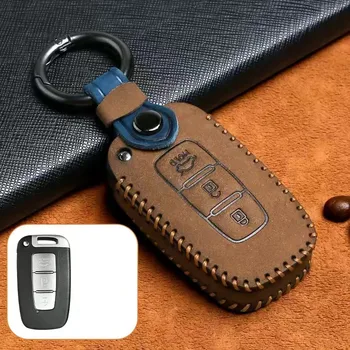 Для Kia K3 K5 Optima Sorento Forte Rio KX3 KX5 Кожаный смарт-брелок для ключей Remote Case Брелок для ключей