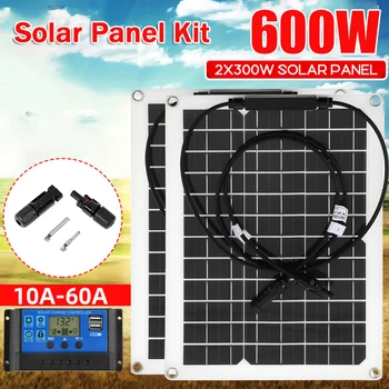 Комплект солнечной энергосистемы мощностью 1500 Вт, зарядное устройство, солнечная панель, контроллер заряда 10-60A, Комплект для производства электроэнергии, Домашняя сеть, лагерь