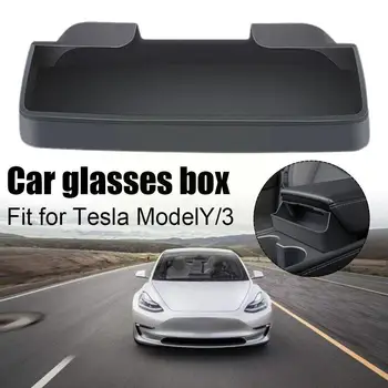 Коробка для автомобильных очков для Tesla модель 3 Y Центральный подлокотник, скрытый ящик для хранения, Органайзер, Аксессуары для интерьера Серого цвета C4S4