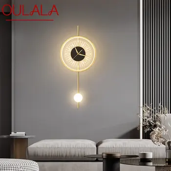 Креативные часы OULALA, настенный светильник, фон для гостиной, Настенный светильник для лестницы, Прикроватная лампа для роскошной комнаты, спальни