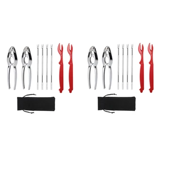 Крекеры и инструменты для приготовления крабов, омары - 4 крекера для ножек крабов и 8 вилок для ножек крабов, прочные, нержавеющие и многоразовые
