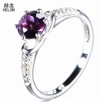 Круглое кольцо с аметистом 6,5 мм из стерлингового серебра 925 пробы, ювелирные изделия с аметистовым драгоценным камнем, Обручальное кольцо с бриллиантами для женщин, ювелирные изделия