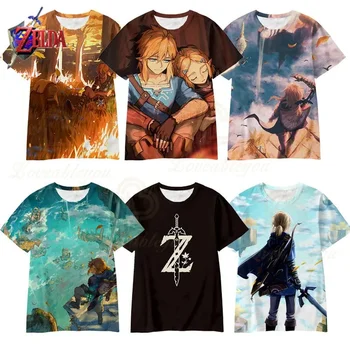 Легенда о Zel Link/ Детская летняя футболка для девочек и мальчиков, футболка с графическим рисунком, топы с героями мультфильмов и аниме, бутик детской одежды с коротким рукавом