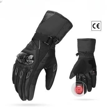 Мотоциклетные перчатки Зимние черные Guantes Moto Invierno Теплые Водонепроницаемые ветрозащитные перчатки с сенсорным экраном Защитные