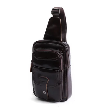 Мужская нагрудная сумка из натуральной кожи, прочные сумки-мессенджеры через плечо, повседневные рюкзаки через плечо для мужчин