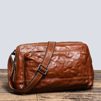 Новая мужская сумка-Мессенджер Из Натуральной Воловьей Кожи С Горизонтальным Наплечным Ремнем s в стиле Ретро 9,7-дюймовый iPad
