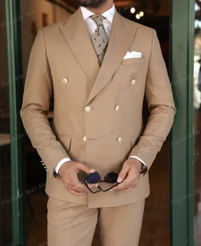 Новый мужской деловой костюм для официальных мероприятий, Смокинги для жениха на свадебную вечеринку, комплект из 2 предметов, куртка и брюки H04