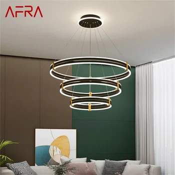 Подвесные светильники AFRA Nordic Современный черный роскошный круглый светодиодный светильник для украшения дома