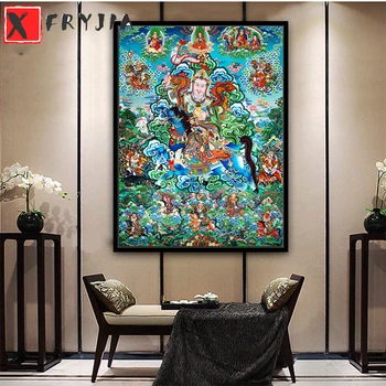 Полная Квадратная Алмазная живопись Картина Будды Тханка Индия Китайская Религия Распродажа Мозаичной алмазной вышивки Домашнего декора