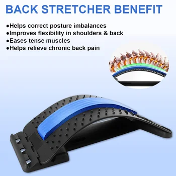 Растяжитель для спины, массажер для снятия боли в мышцах нижней части спины, Поясничная поддержка для кровати, кресла, автомобиля, декомпрессионные растяжители для спины