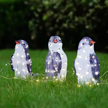 Рождественские украшения с подсветкой в виде пингвинов, светодиодная ночная лампа, праздничное освещение, Рождественская вечеринка, Домашняя комната, Наружное украшение, Декор, подарок