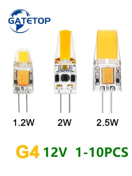 Светодиодная мини-лампа из силикагеля G4 с низким напряжением 12 В, теплый белый свет COB подходит для замены галогенной лампы мощностью 20 Вт на хрустальную лампу