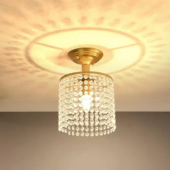 Светодиодная хрустальная люстра, золотой потолочный светильник, современные люстры, светильник для прихожей, столовой, гостиной