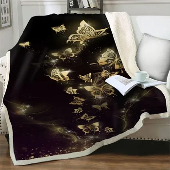 Сказочное одеяло с 3D-печатью Shine Butterfly, Мягкие фланелевые флисовые пледы для кроватей, дивана, кресла, домашних одеял, чехлов для ворса