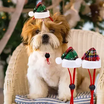 Собаки Кошки Регулируемые шляпы Товары для украшения домашних животных Головные уборы на Рождество Аксессуары для переодевания