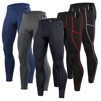 Спортивные штаны для фитнеса, мужские обтягивающие эластичные быстросохнущие брюки для бега, баскетбольных тренировок, нижних брюк на открытом воздухе, леггинсов SportFitness