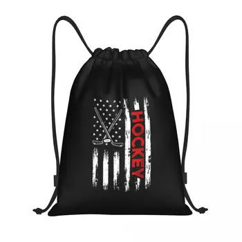 Хоккеист с американским флагом, США, 4 июля, сумки на шнурках, спортивная сумка, горячая легкая