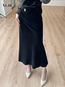 Элегантные юбки VGH с цветочным рисунком, высокая талия, пэчворк, темпераментная облегающая юбка, женская модная одежда